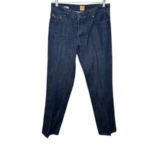 Hugo Boss Orange Mens Dark Wash Button Fly Straight Leg Jeans 32x34